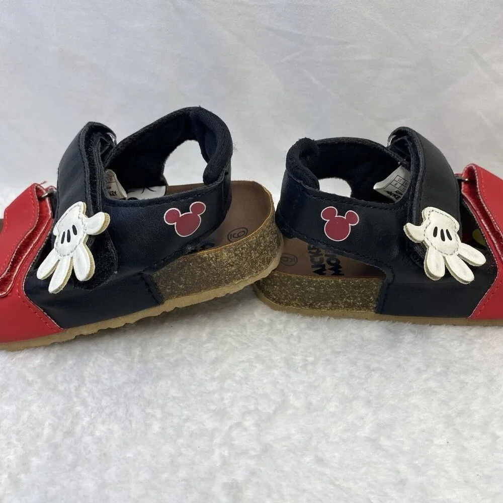 Mickey Mouse Disney Master of Arts Sandals Kids Sz 9 Red/Black Adjustable Straps
